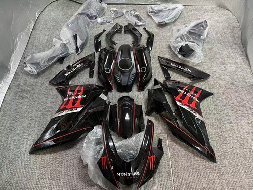 Glossy black red stripe - glossy,