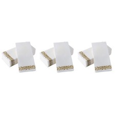  150 Pcs Golden Floral Printed Napkin Birthday Party Thicken Paper Towel