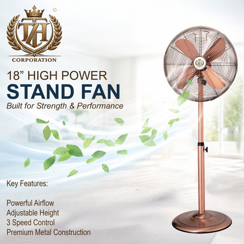 Metal pedestal fan - 18", copper