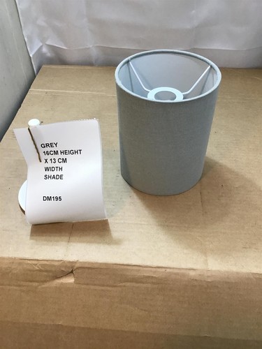 Grey drum lampshade 13cm - grey,