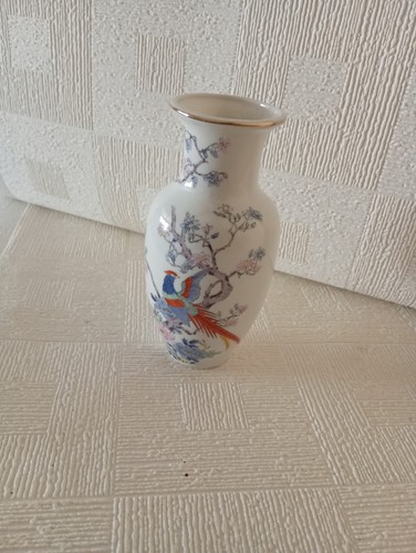 Vase small with - with, peacock