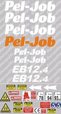 Decal Sticker set. PELJOB EB12-4 Mini Digger Pelle Bagger Excavator Pel Job