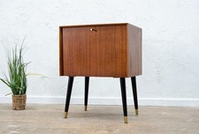 MID CENTURY MODERN WALNUT RECORD LP CABINET VINTAGE RETRO VINYL DELIVERY OPTION