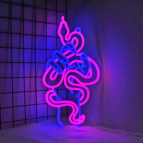 Snake neon sign - snake, light