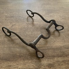  ANTIQUE OLD HAND WROUGHT IRON HORSE BRIDLE MOUTH REIN early 20th