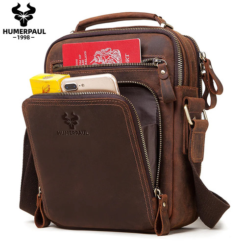 Men genuine leather shoulder - men,