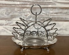 Rare Antique Late 19th Century Silver Plated ToastRack & Butter Dish Combo c1890