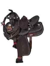 Synthetic Western Equestrian Trail Horse Tack Barrel Racing Saddle All Size .