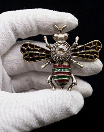 Bee brooch crystal - bee,