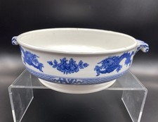 Booths Silicon China Blue And White Serving Bowl With A Blue Dragon Pattern