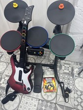 Guitar Hero World Tour Xbox 360 Wireless Drum Kit Drums Bundle Controller & Game