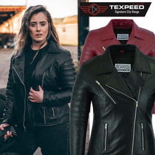 Womens Leather Jacket Coat Motorcycle Casual Style Genuine Ladies Biker Design