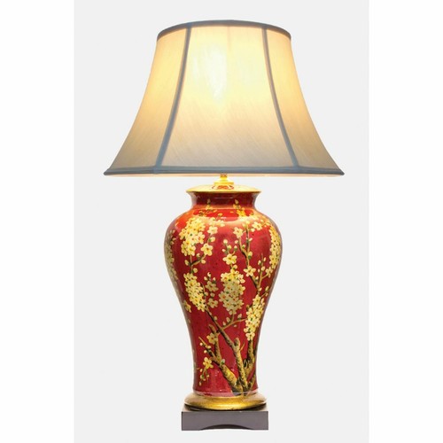 Red ceramic lamp - red,