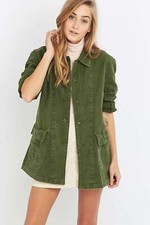 vintage 1960- 1970s Swedish Army work jacket military denim chore worker women