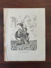 VINTAGE ORIGINAL B/W LITHO.-MARITIME-SEA VESSELS-PLATE 99-PETER BRUEGEL - 1908