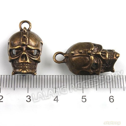Masonic bronze skull - bronze, fob