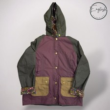 Barbour Beadnell Wax Jacket Girls Large Age 10/11 Patch