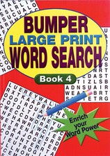1 x BUMPER LARGE PRINT WORD SEARCH PUZZLE BOOK PAD A4 ADULT WORDSEARCH