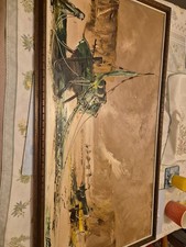 Wooden framed oil painting of