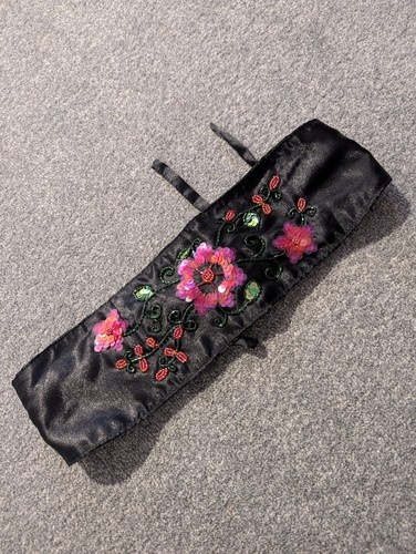 Satin embellished waist belt - satin,