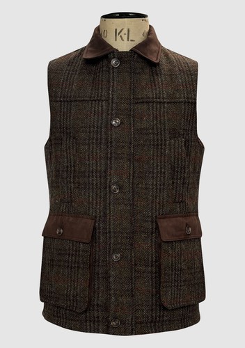 Mens green brown check - &,