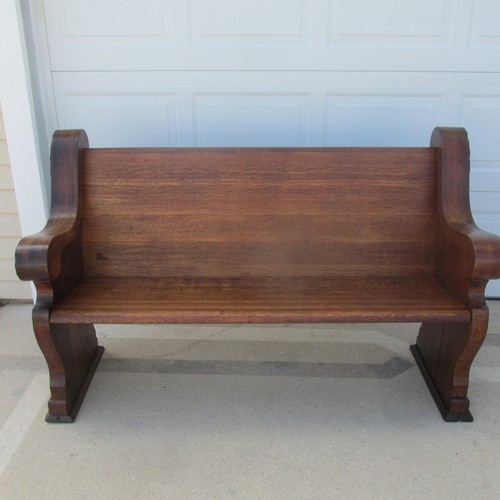 Antique church pew bench oak - church,