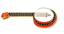 Banjo 5 Strings Musical Instrument Metal Enamel Pin Badge 