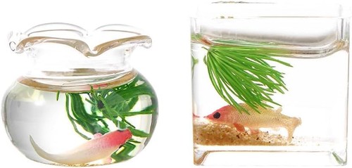 2pcs miniature fish bowl 12 - miniature,