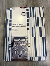 Marks & Spencer Cotton Rich Reversible Bedset - Single - Duvet And Pillowcase