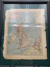 VTG 1883 British Isles, Belgum & Netherlands Map 13”T X 10”W 