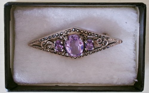 Vintage silver amethyst - amethyst, &
