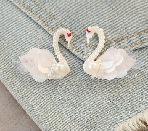 Beaded swan costume lace - beaded,