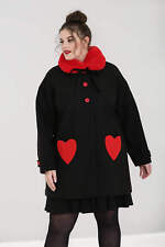 Corazon Coat 3xl 20 Hell Bunny jacket black red heart retro vintage 50s collar