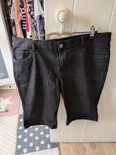 Ladies Size 18 Black Denim Shorts Cut Offs