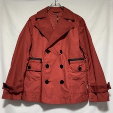 Burberry Black Label Trench Coat Nova Check Polyester Red For Men US size S Auth