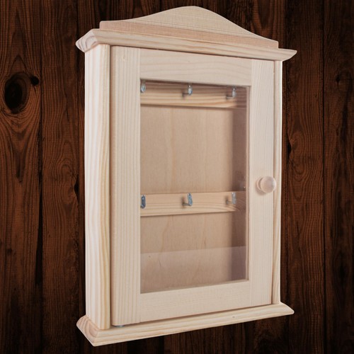 Wooden key box cabinet glass - key,