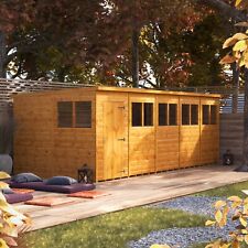 Shed | Power Pent Garden Sheds | Wooden Workshop| Sizes 16x4 to 20x8
