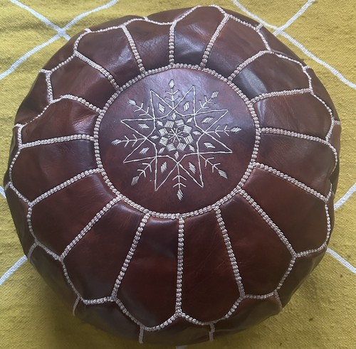 Moroccan pouf handmade oak - ,handmade,