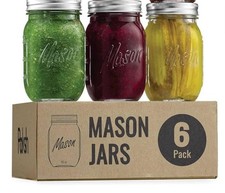 6 Pack 16Oz Mason Jars with