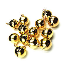 100x Jingle Bells Charms Ringing Sleigh Silver Gold Christmas Pendant 6, 8, 10mm