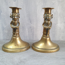 Pair Antique Brass Lincoln Imp