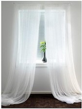 IKEA LILL CURTAINS PAIR SHEER NET FLOATY LONG WHITE NEW 280 CM WIDTH/250 CM DROP