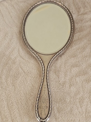 Silver hand mirror - silver, william