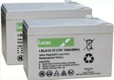 ONE PAIR OF LUCAS 12V 12AH MOBILITY SCOOTER BATTERIES  -INVACARE,DAYS, PRIDE, 