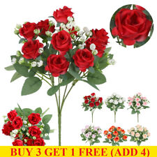 9 Heads Artificial Rose Faux Flowers Wedding Bouquets Home Indoor&Outdoor Decors