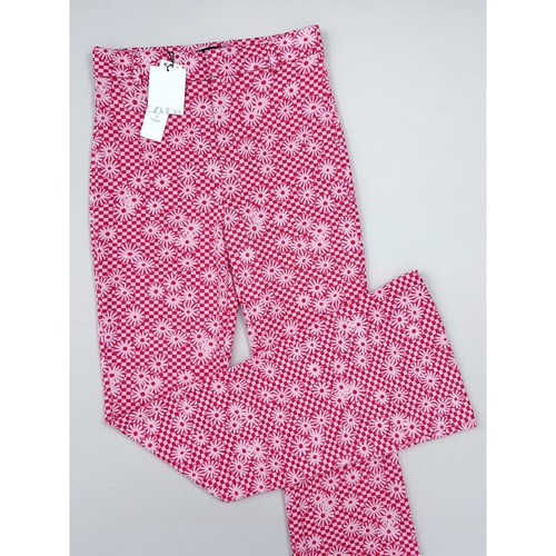Zara red floral checkered - zara,