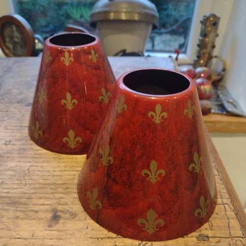 Pair metal candle shades fleur - pair,