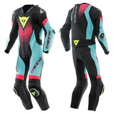 Dainese Laguna Seca 6 Perforated One Piece Leather Race Motorcycle Suit Aqua