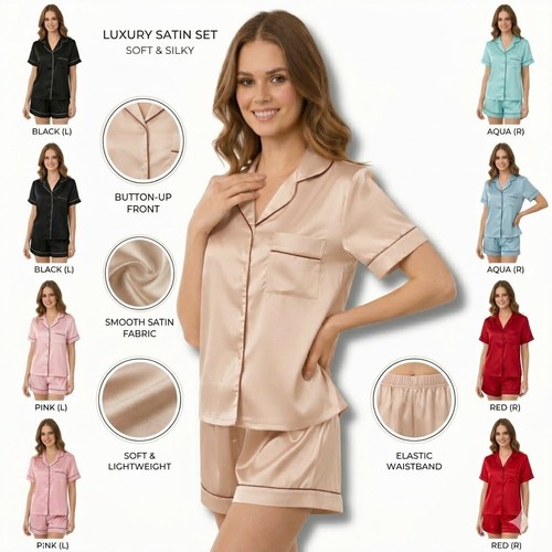 Womens ladies satin - womens, pyjamas