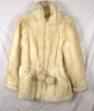 Oleg Cassini blond/ivory Faux Fur Coat vintage long coat fancy faux mink fur